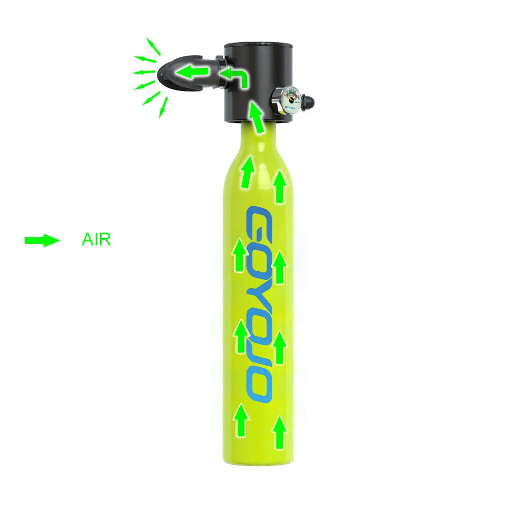 Mini Scuba Tank 0.5L Portable Diving Oxygen Cylinder for Spearfishing (5–10 Min)