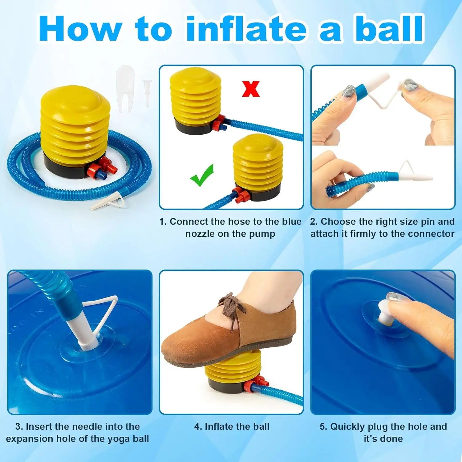 6-Pcs PVC Yoga & Exercise Ball Set