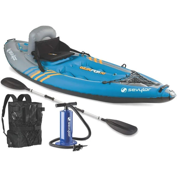 Sevylor QuickPak K1 Inflatable Kayak – 1 Person