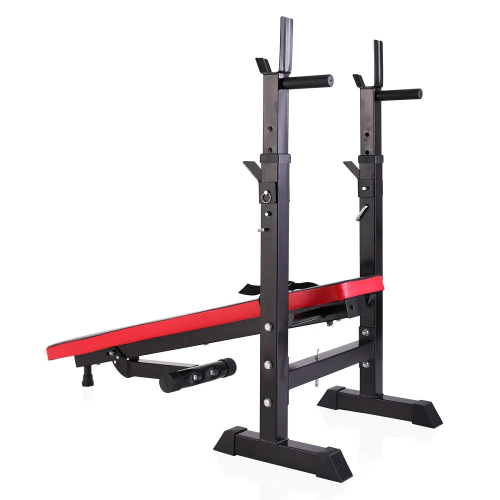 Adjustable Folding Workout Bench with Squat Rack