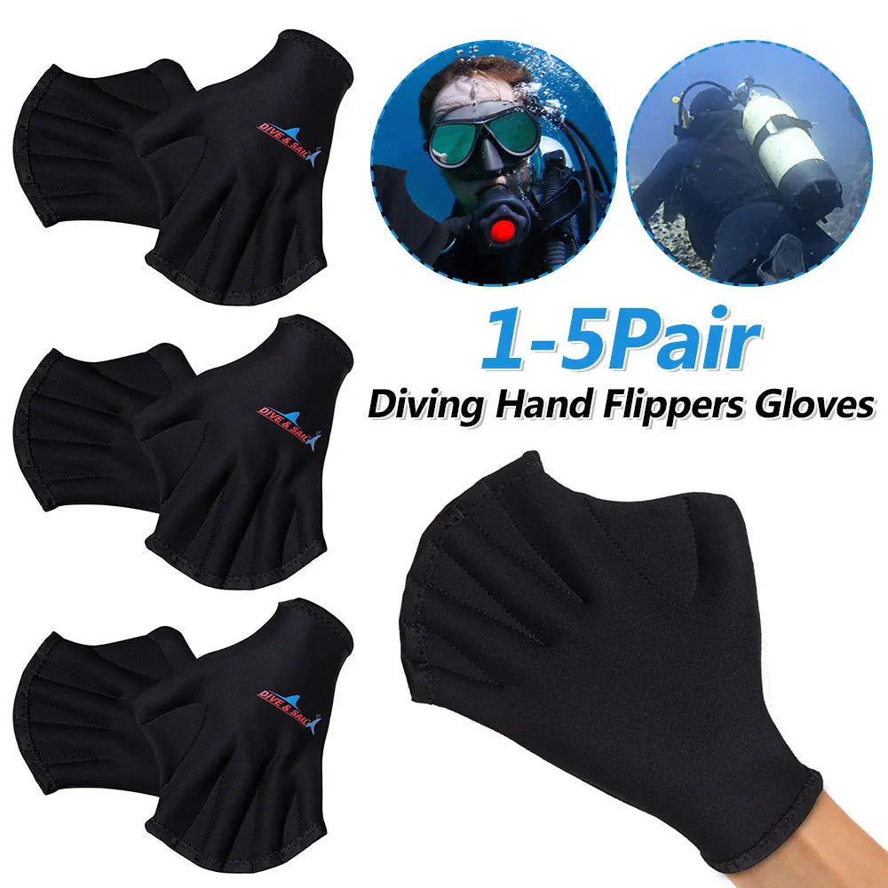 Webbed Diving & Swimming Gloves – 1–5 Pairs