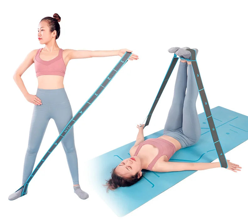 Elastic Yoga & Stretching Strap with Loops