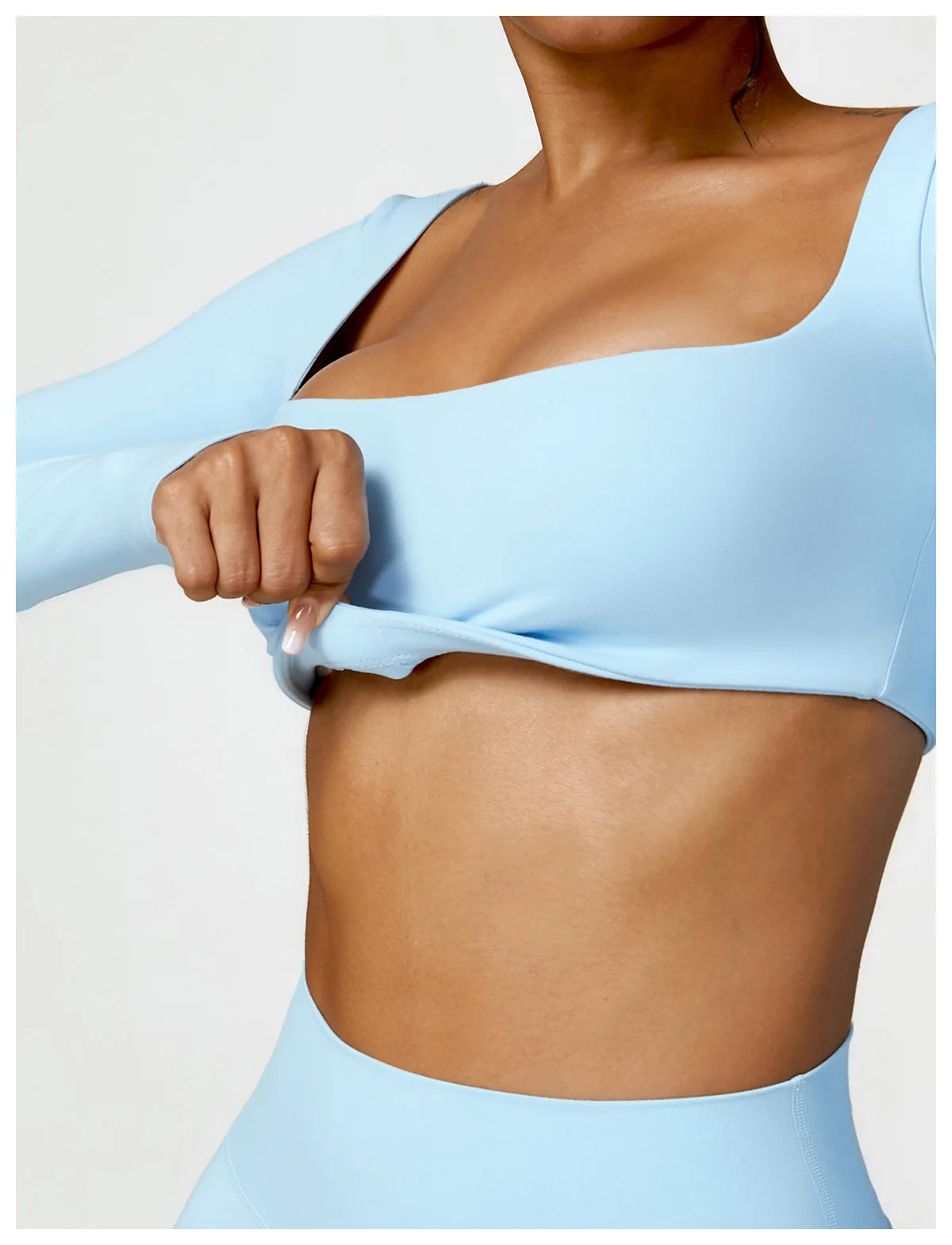 Women’s Quick-Dry Square Neck Gym Crop Top