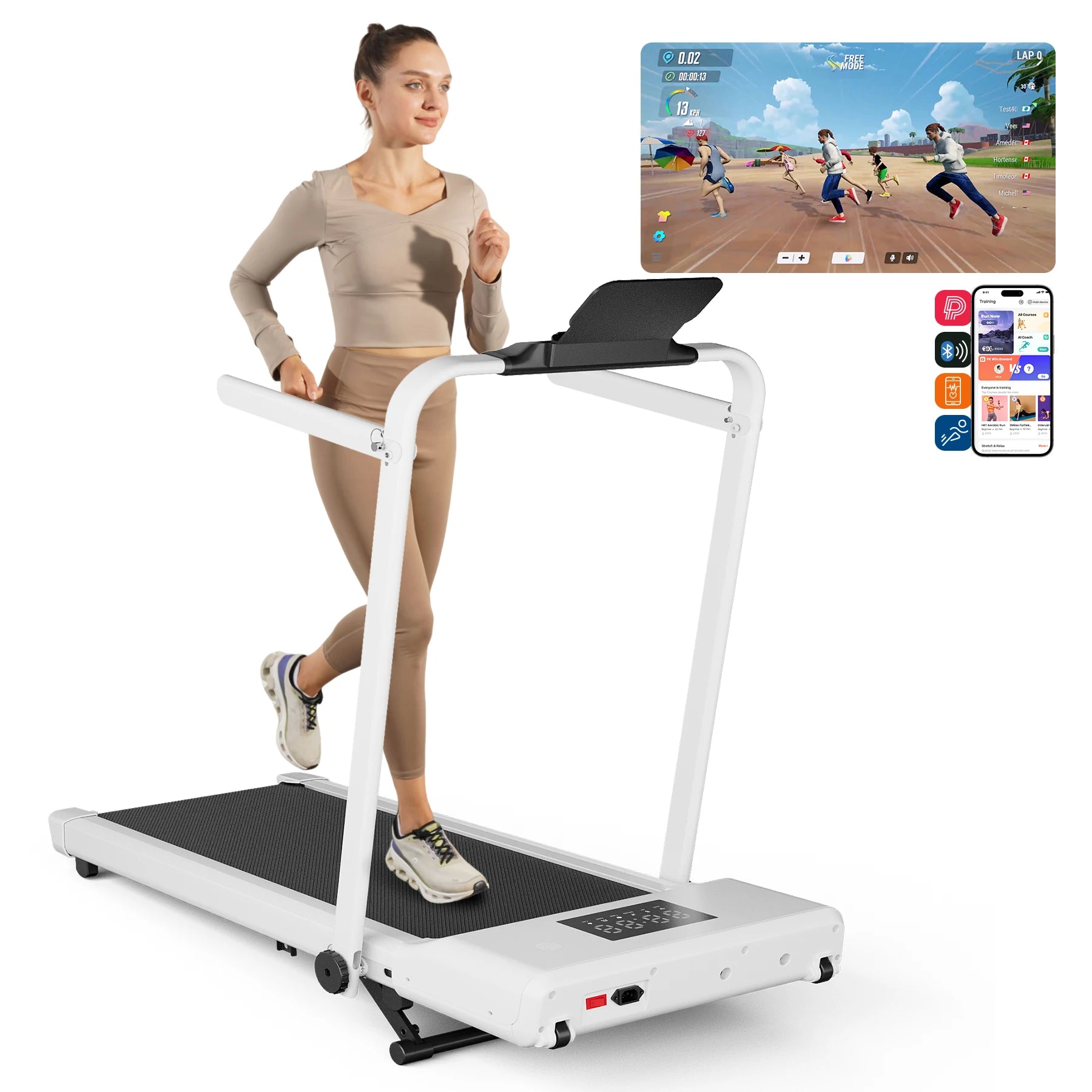 3.0HP Foldable Home Treadmill – 300lbs Capacity