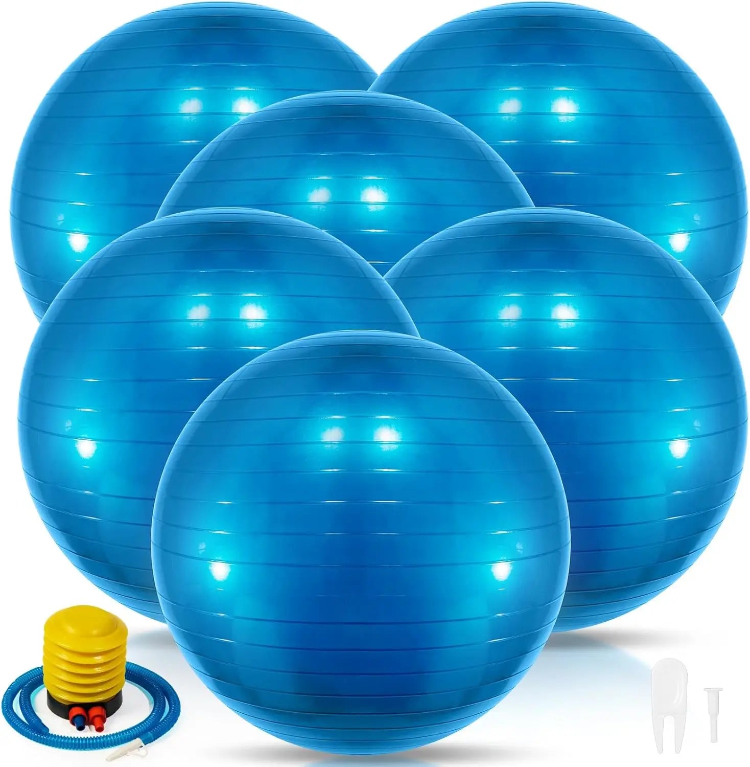 6-Pcs PVC Yoga & Exercise Ball Set