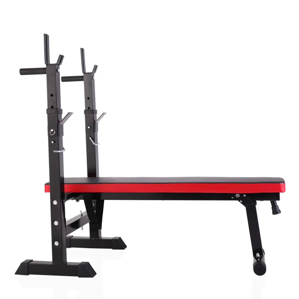 Adjustable Folding Workout Bench with Squat Rack