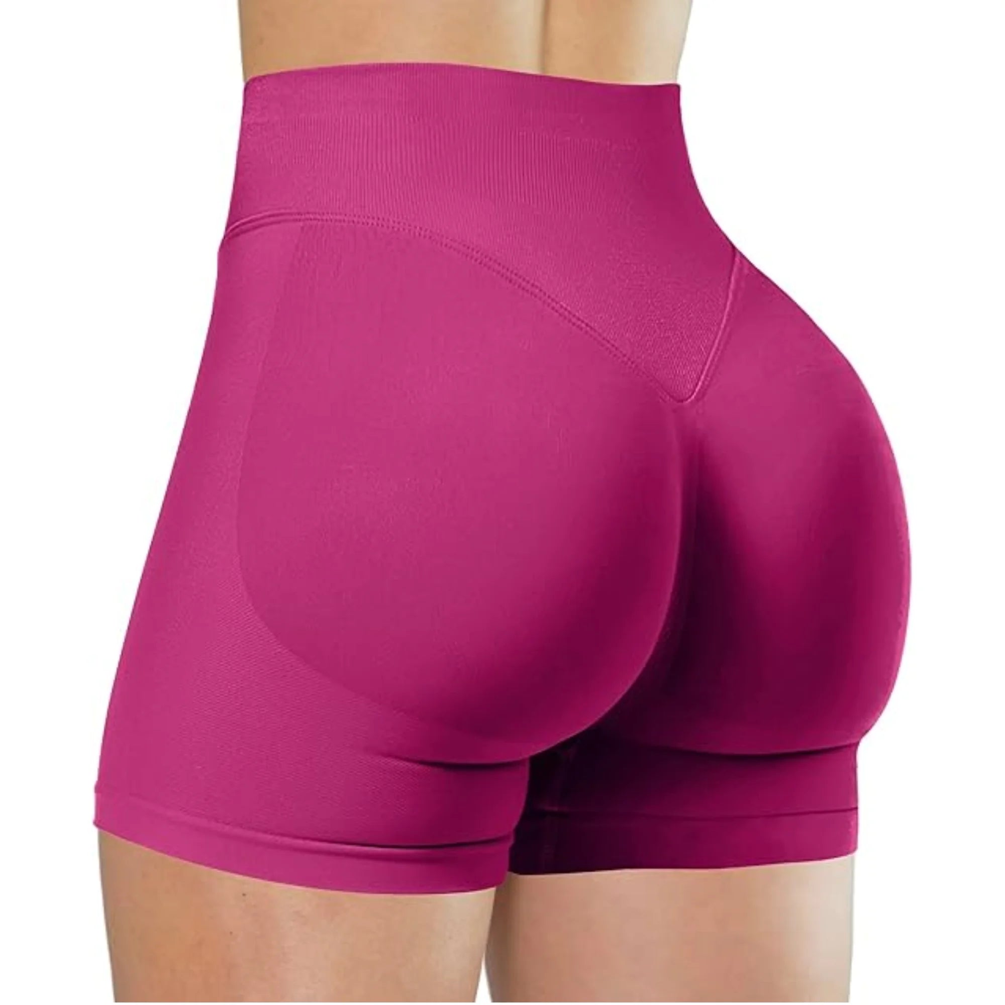 Women’s High-Waisted Yoga Shorts – Solid Color
