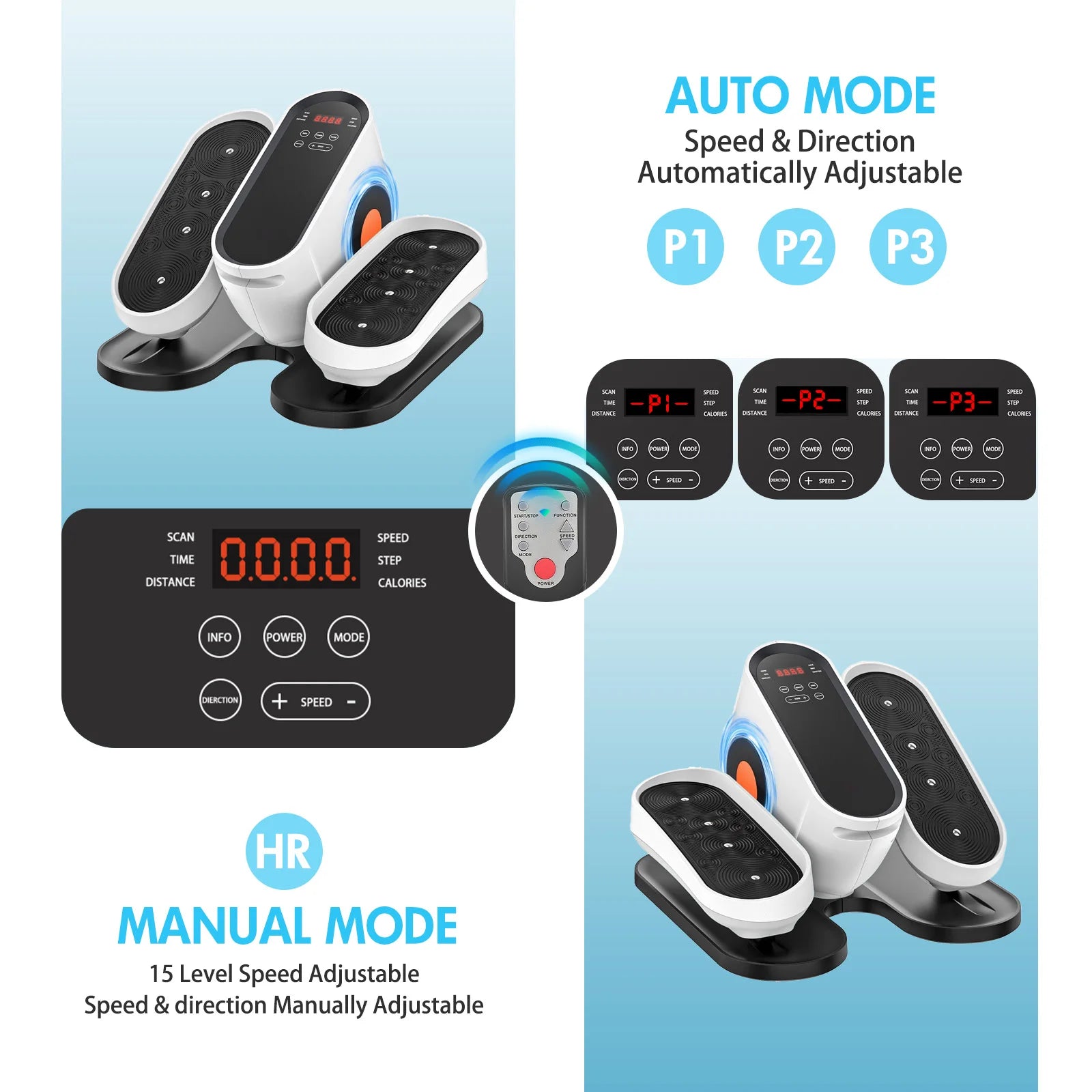 Portable Under-Desk Elliptical Pedal Exerciser