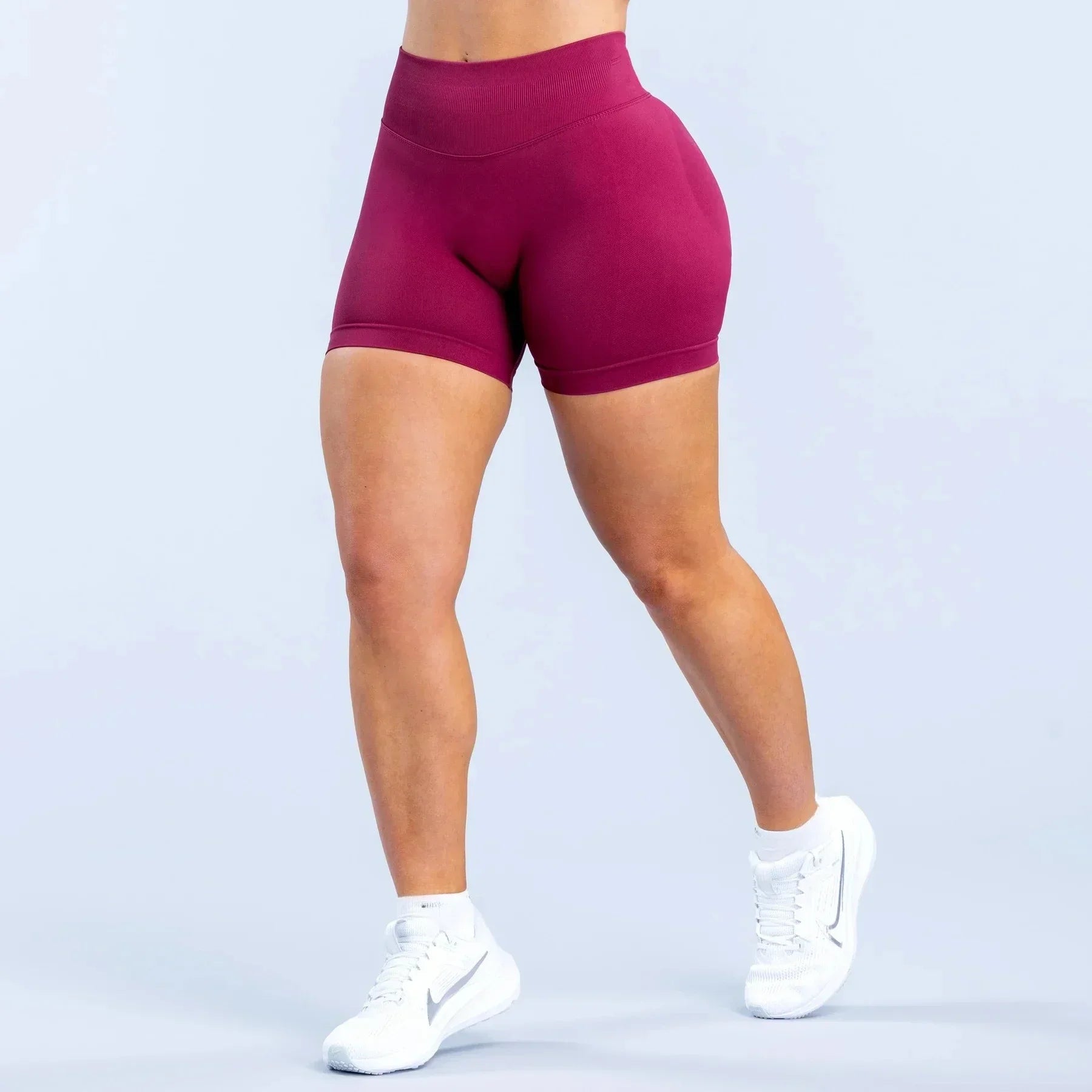 Women’s High-Waisted Yoga Shorts – Solid Color